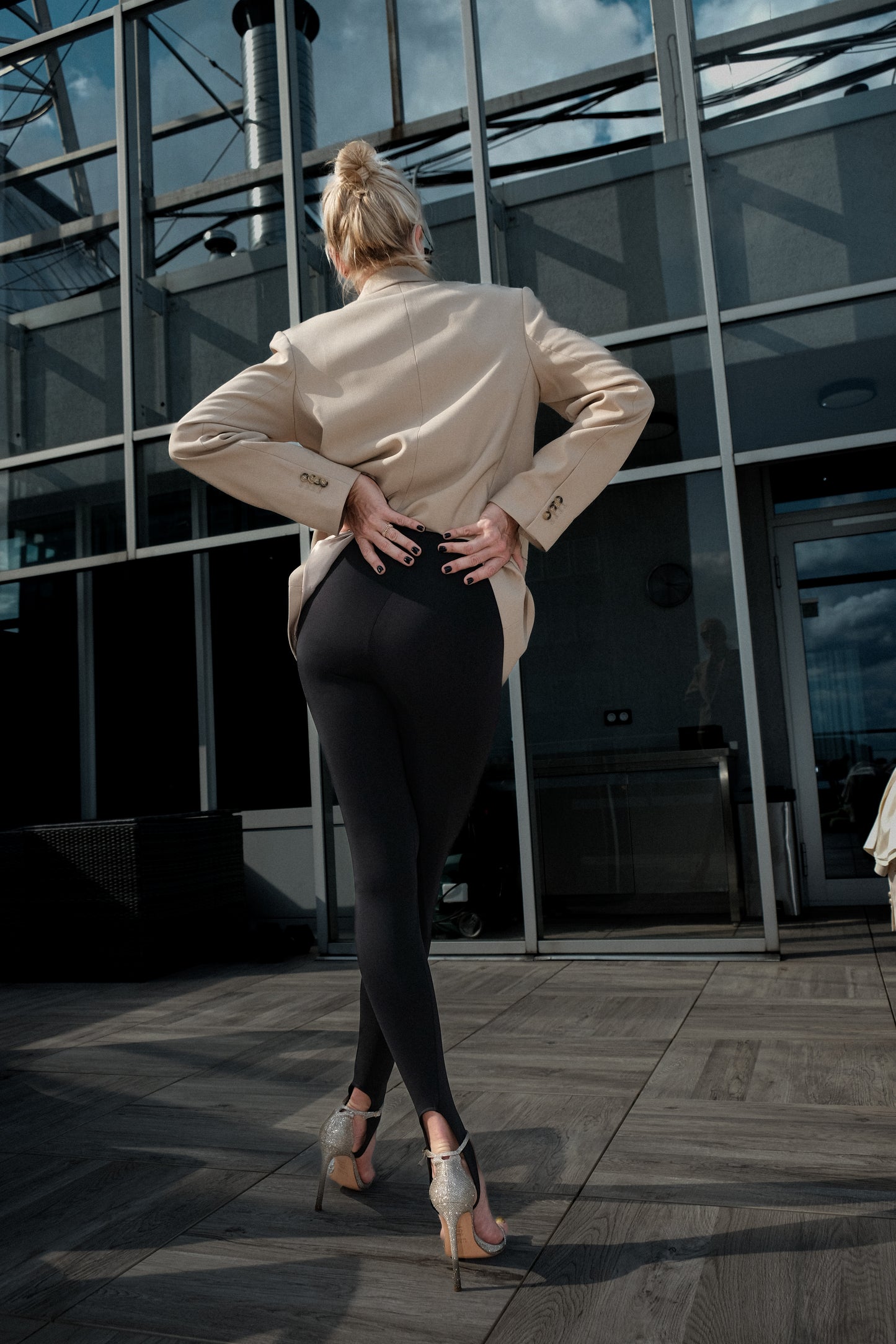 Black matt stirrup leggings